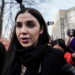 FILE PHOTO: Emma Coronel Aispuro, the wife of Joaquin Guzman, the Mexican drug lord known as "El Chapo", exits the Brooklyn Federal Courthouse during the trial in the Brooklyn borough of New York, U.S., February 5, 2019. REUTERS/Jeenah Moon/File Photo