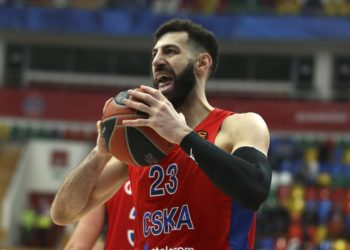 MOSCOW, RUSSIA - OCTOBER 29: Tornike Shengelia, #23 of CSKA Moscow in action during the 2020/2021 Turkish Airlines EuroLeague Regular Season Round 6 match between CSKA Moscow and Valencia Basket at Megasport Arena on October 29, 2020 in Moscow, . (Photo by Mikhail Serbin/Euroleague Basketball via Getty Images)